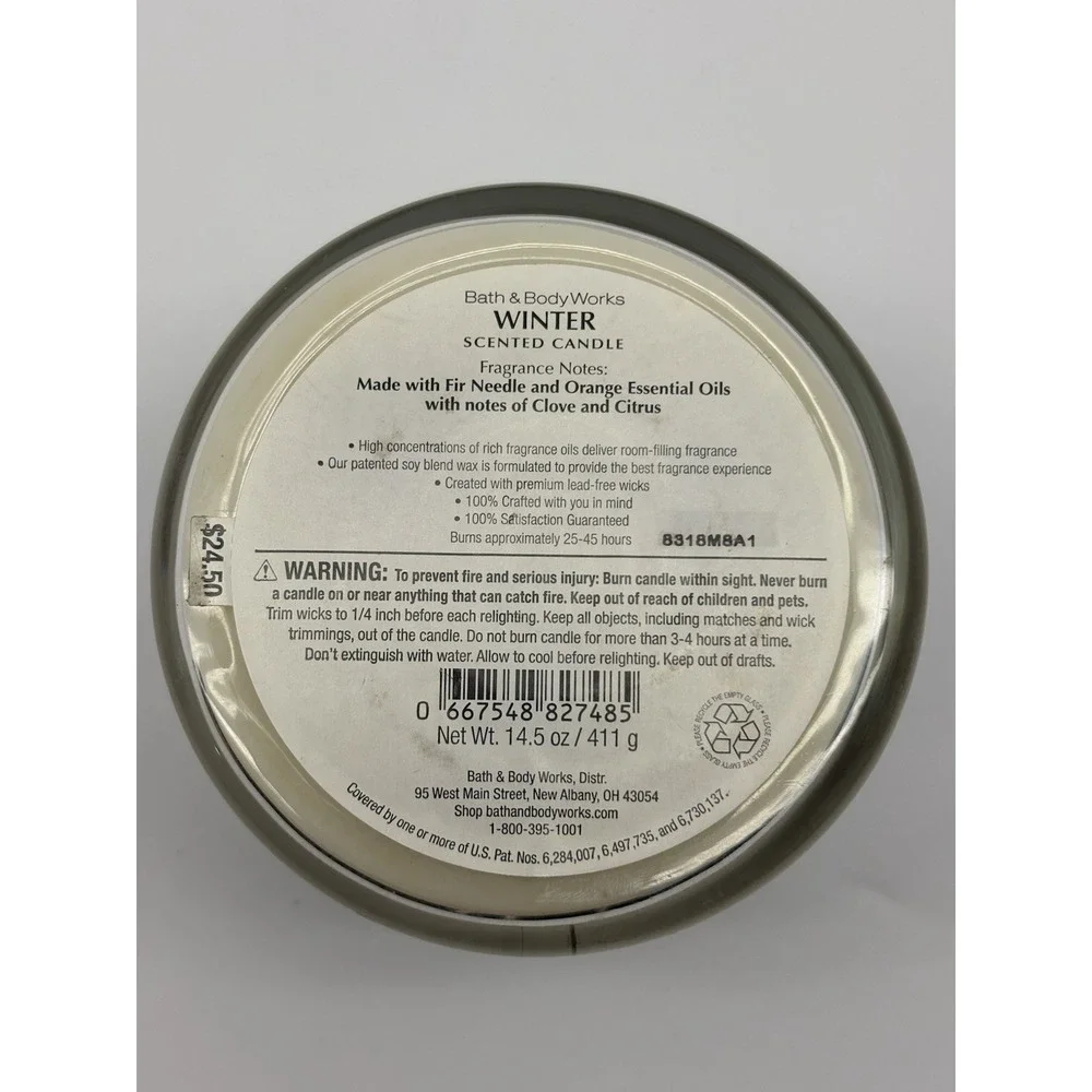 Bath & Body Works Winter Candle Essential Oils 14.5 Oz New Forest Scenic